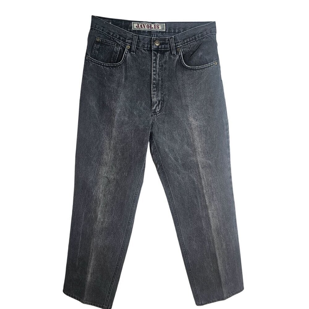 Javolis 80s 90s Jeanstack Classic Fit Mens Jeans 33x27 100% Cotton Leather Label